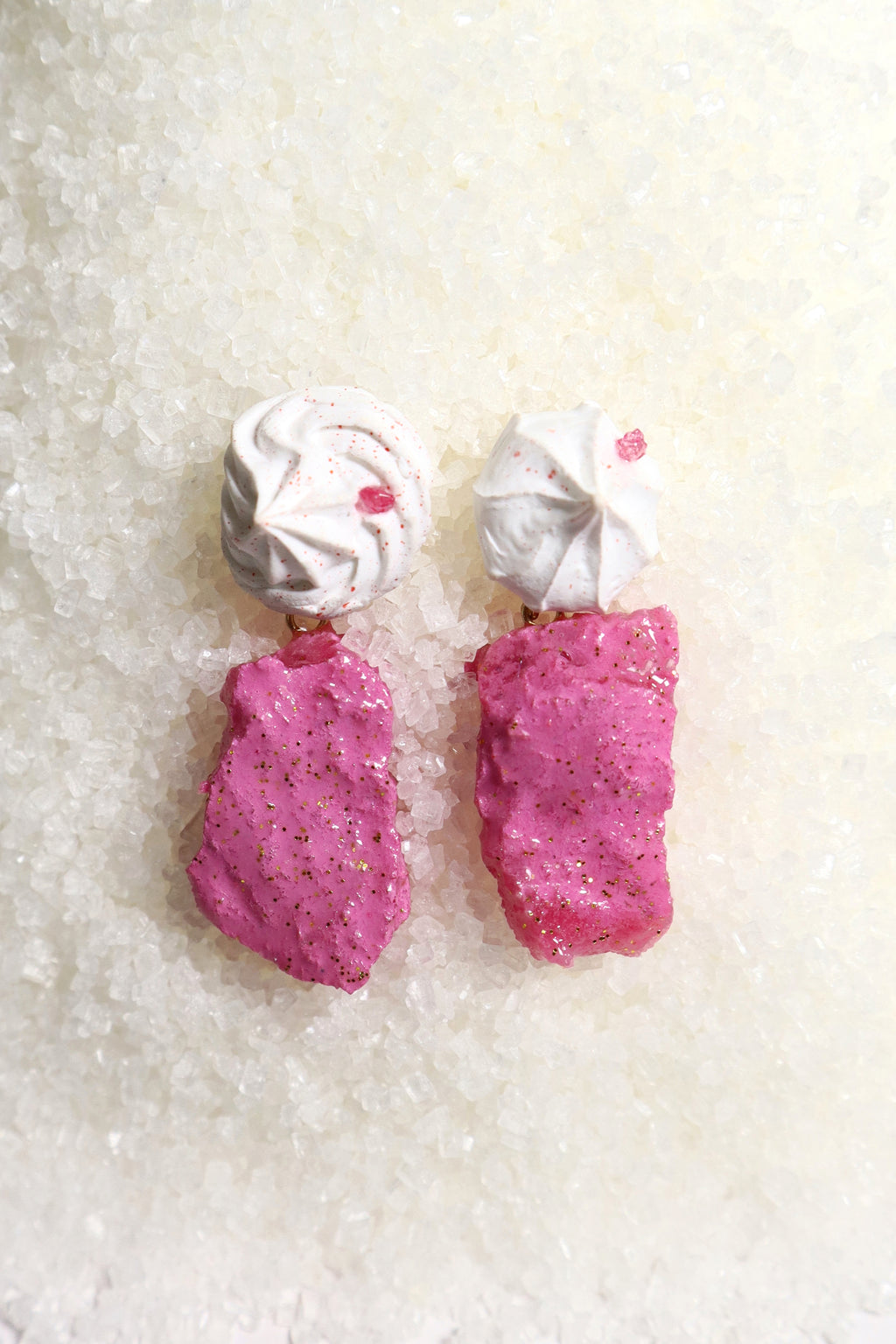 Whipped Porcelain + Sugar Crystal earrings | Roze