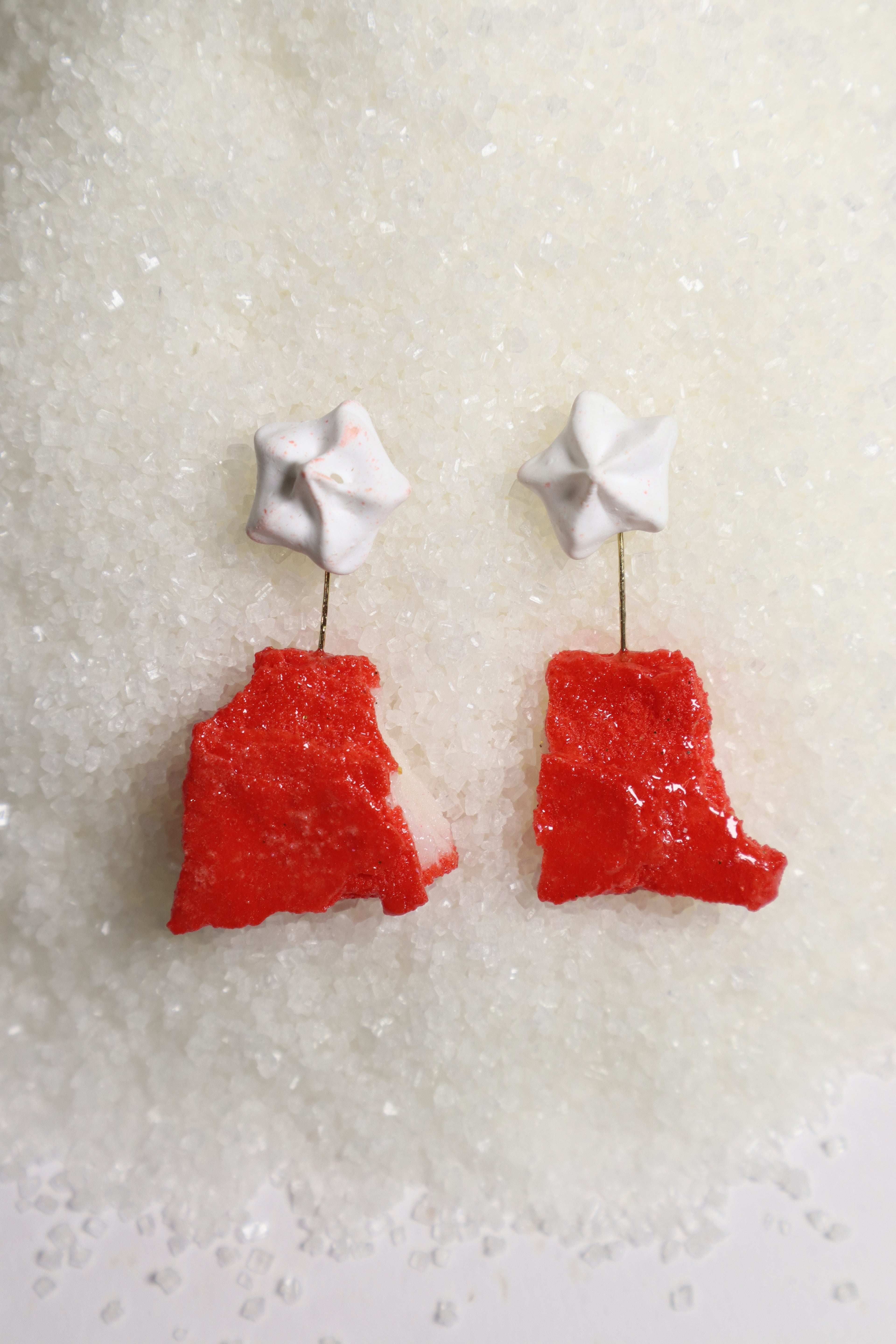 Whipped Porcelain + Sugar Crystal earrings | RedWhite