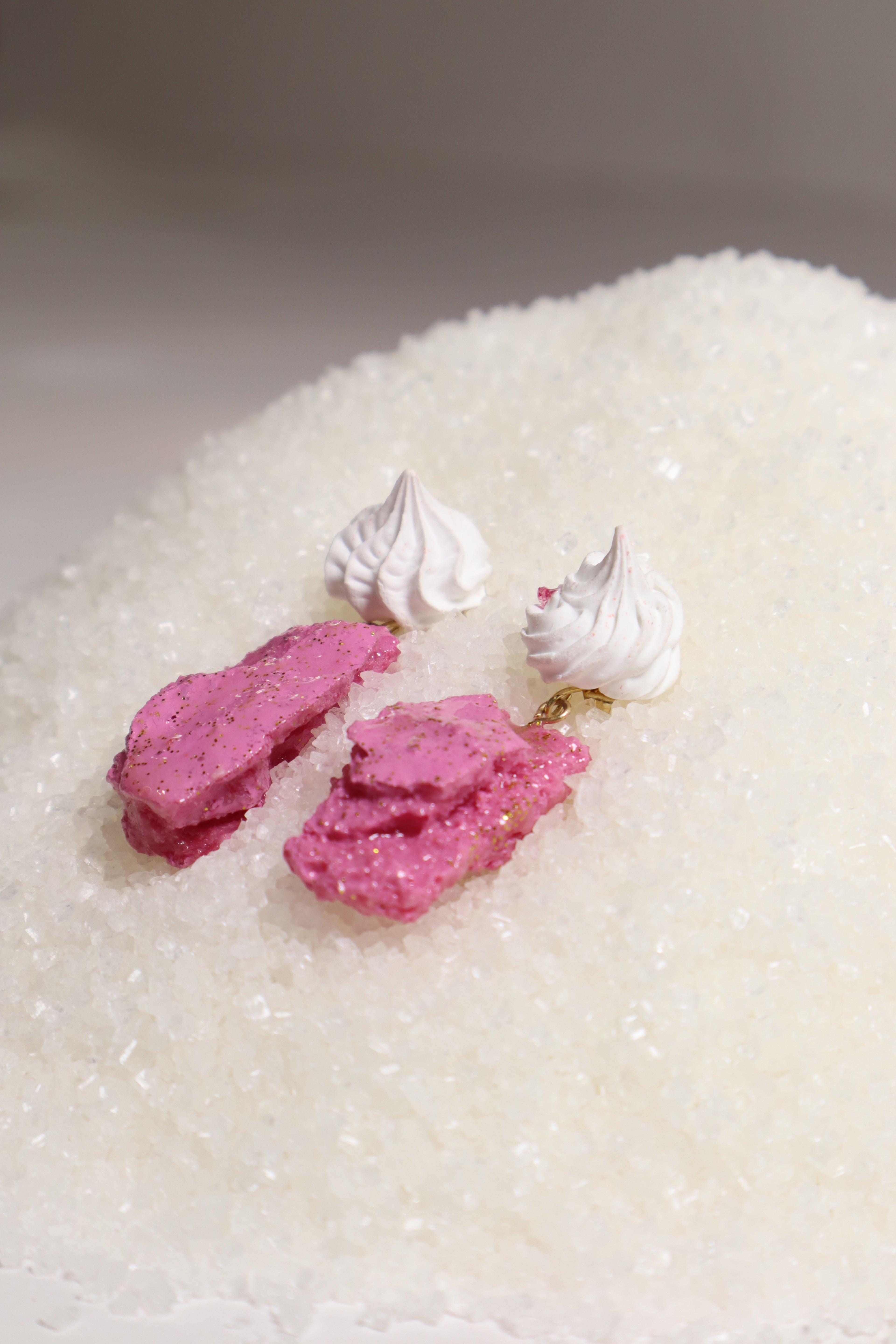 Whipped Porcelain + Sugar Crystal earrings | Roze
