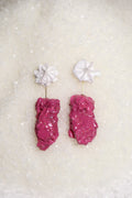 Whipped Porcelain + Sugar Crystal earrings | DarkPink