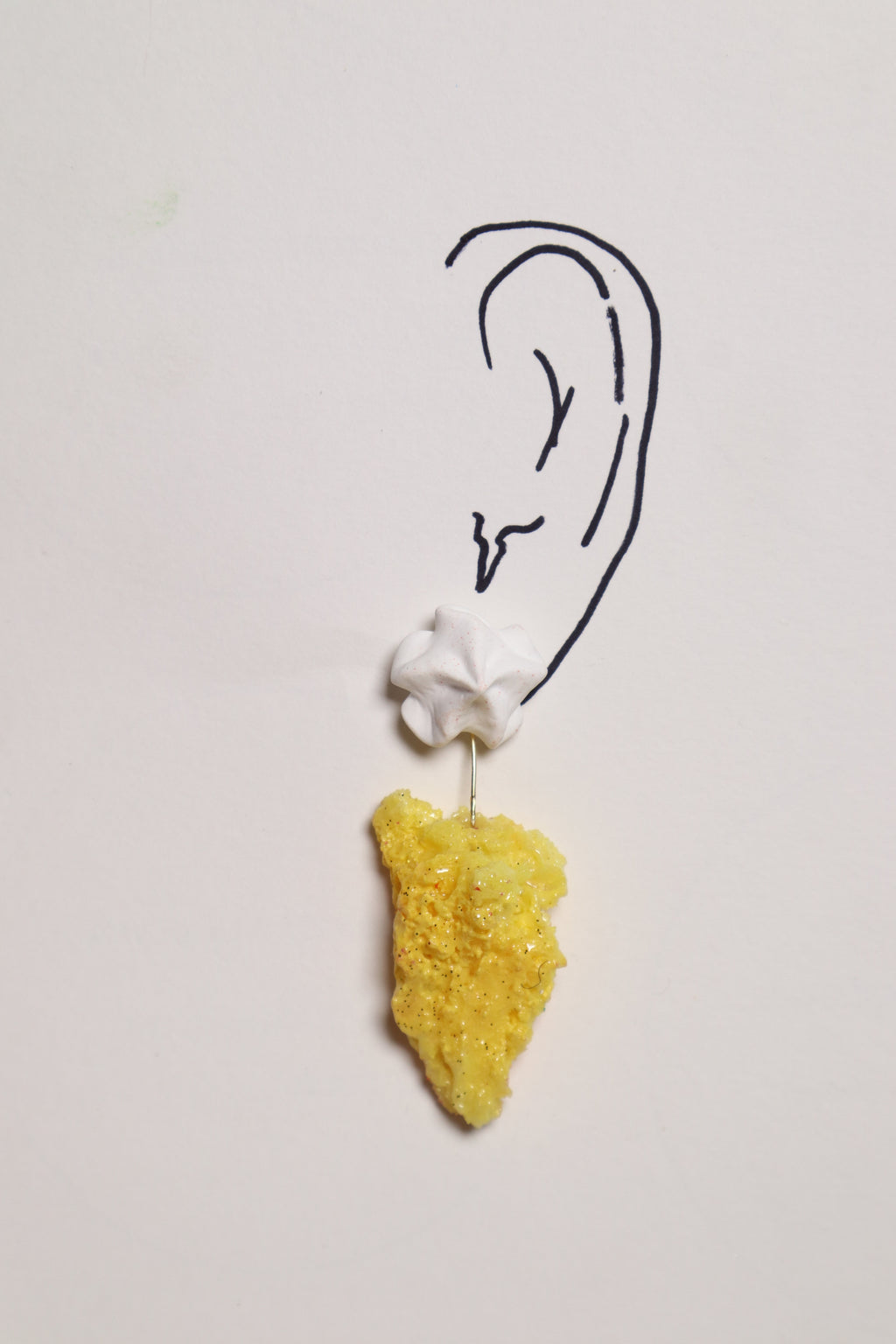 Whipped Porcelain + Sugar Crystal earrings | Yellow