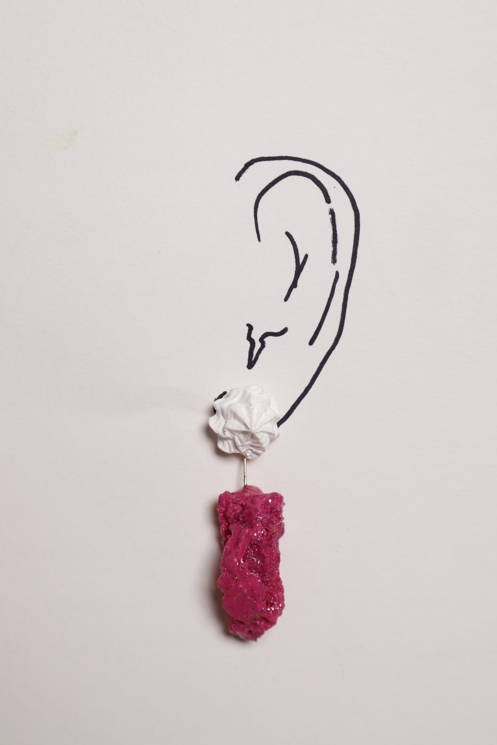Whipped Porcelain + Sugar Crystal earrings | DarkPink