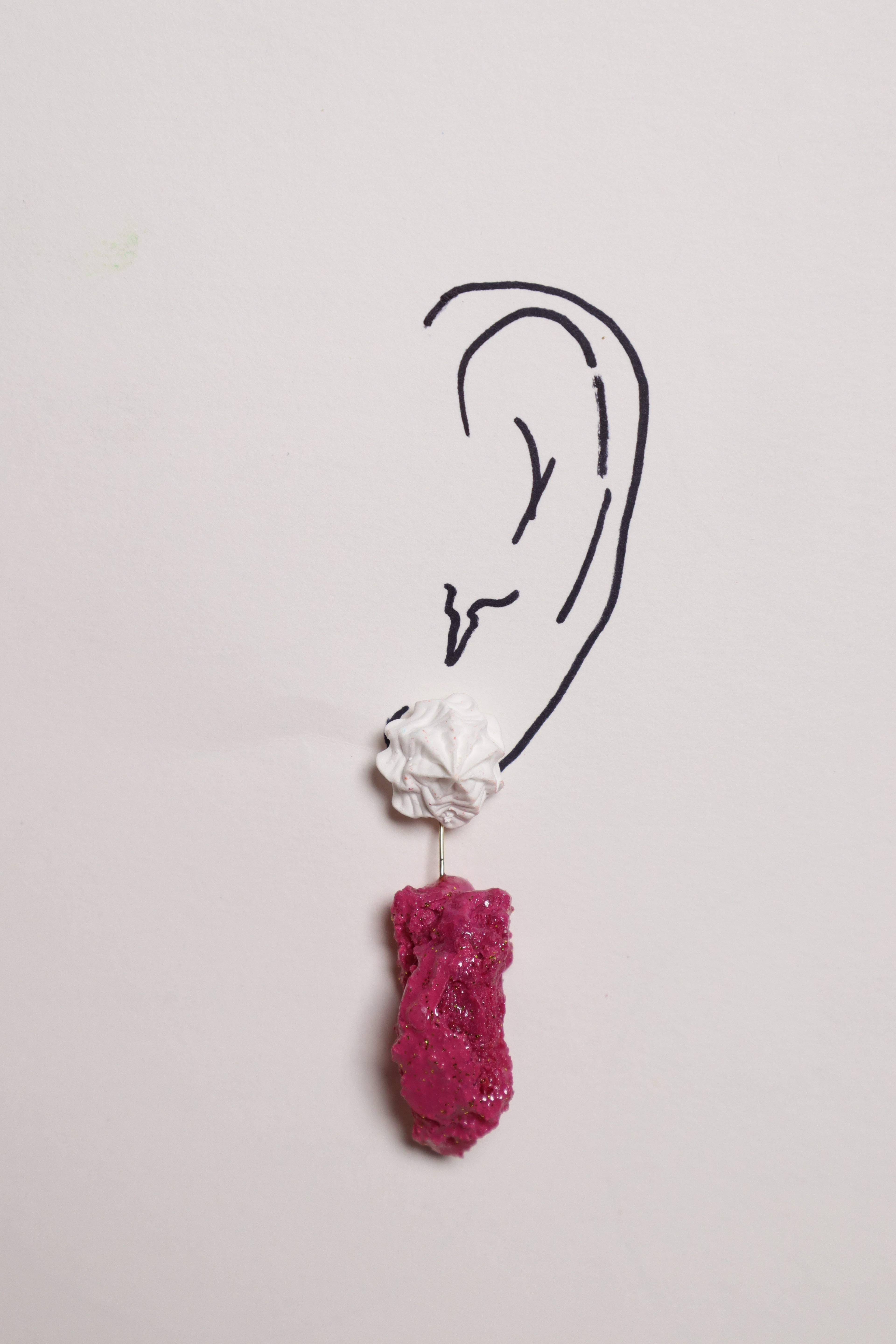 Whipped Porcelain + Sugar Crystal earrings | DarkPink