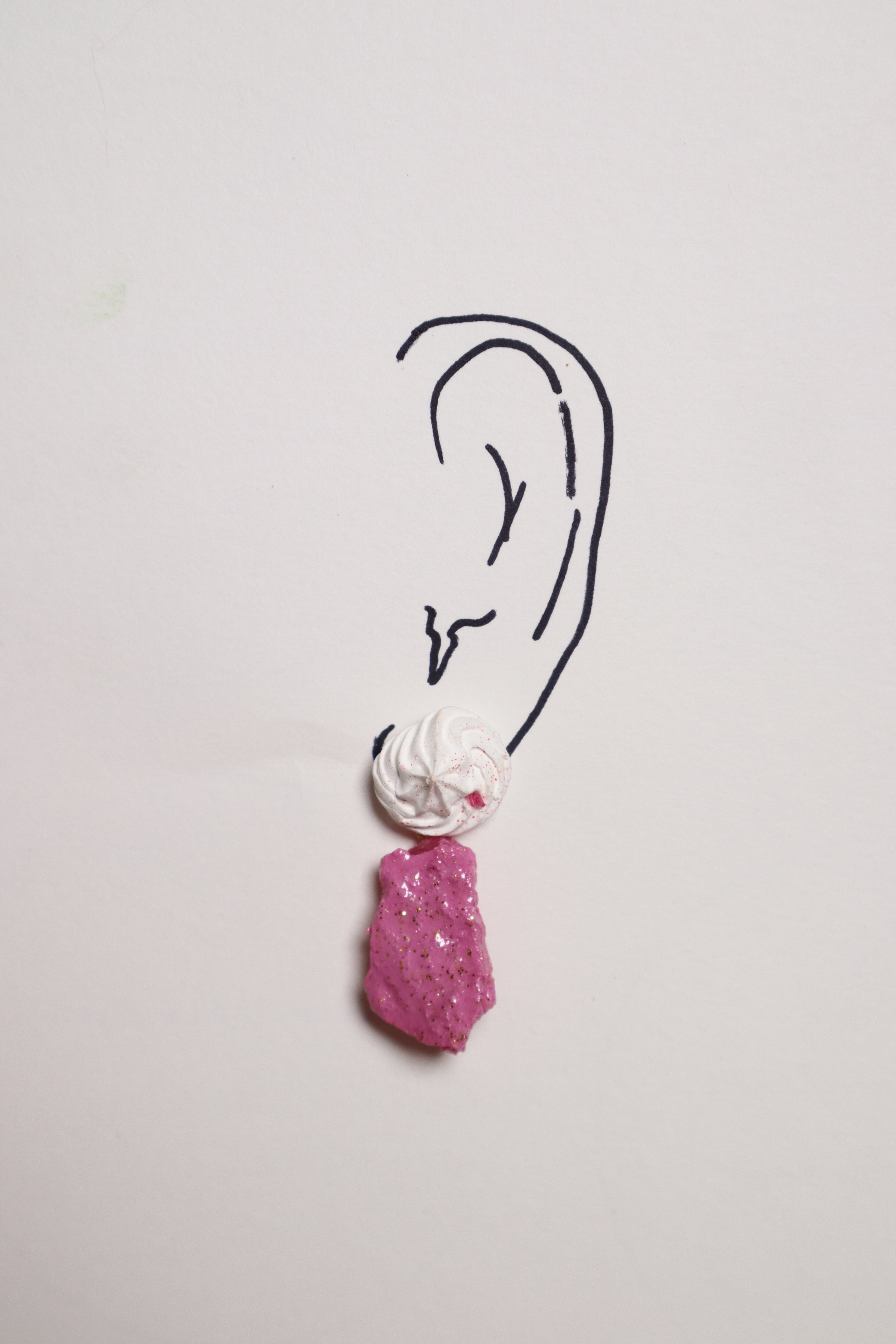 Whipped Porcelain + Sugar Crystal earrings | Roze