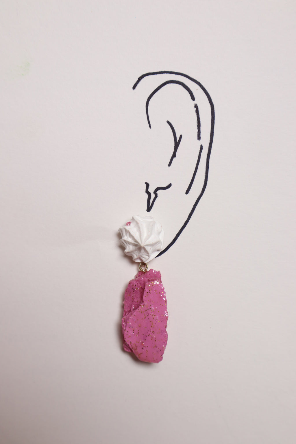 Whipped Porcelain + Sugar Crystal earrings | Roze