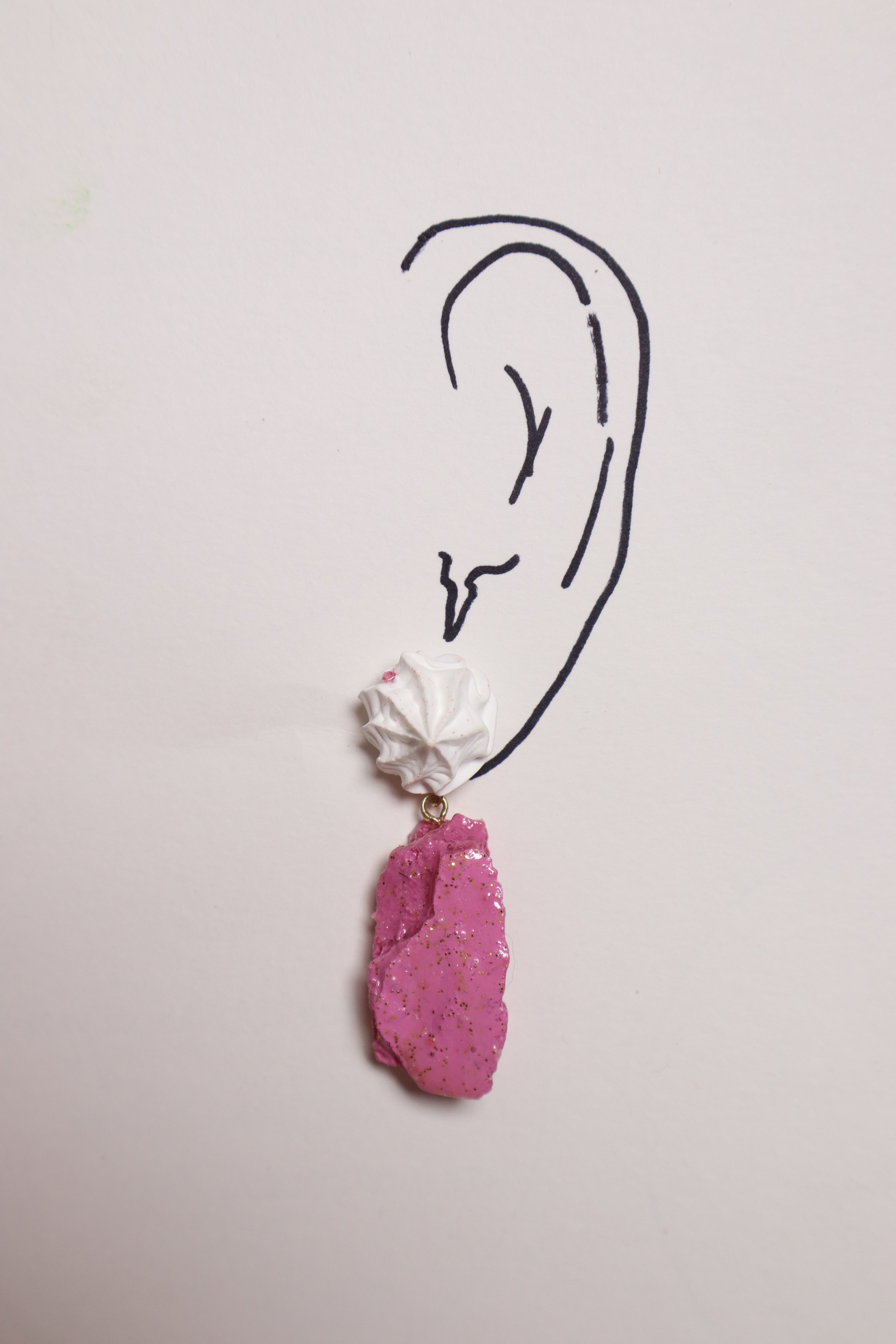 Whipped Porcelain + Sugar Crystal earrings | Roze