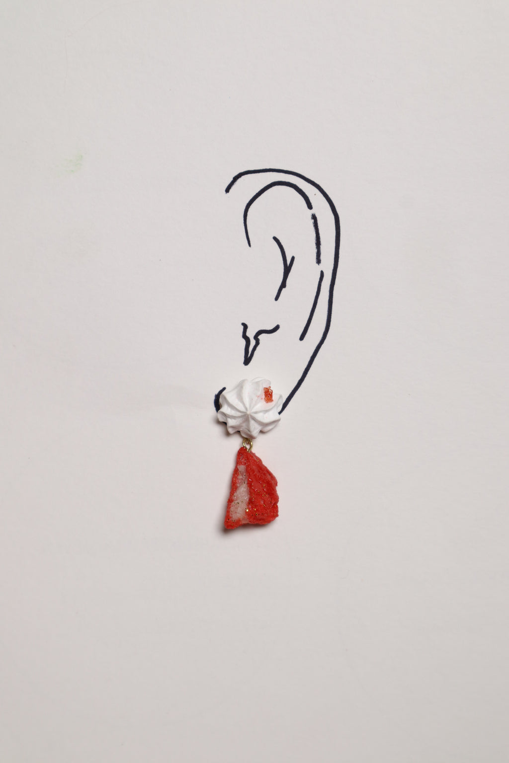 Whipped Porcelain + Sugar Crystal earrings | RedWhite mini