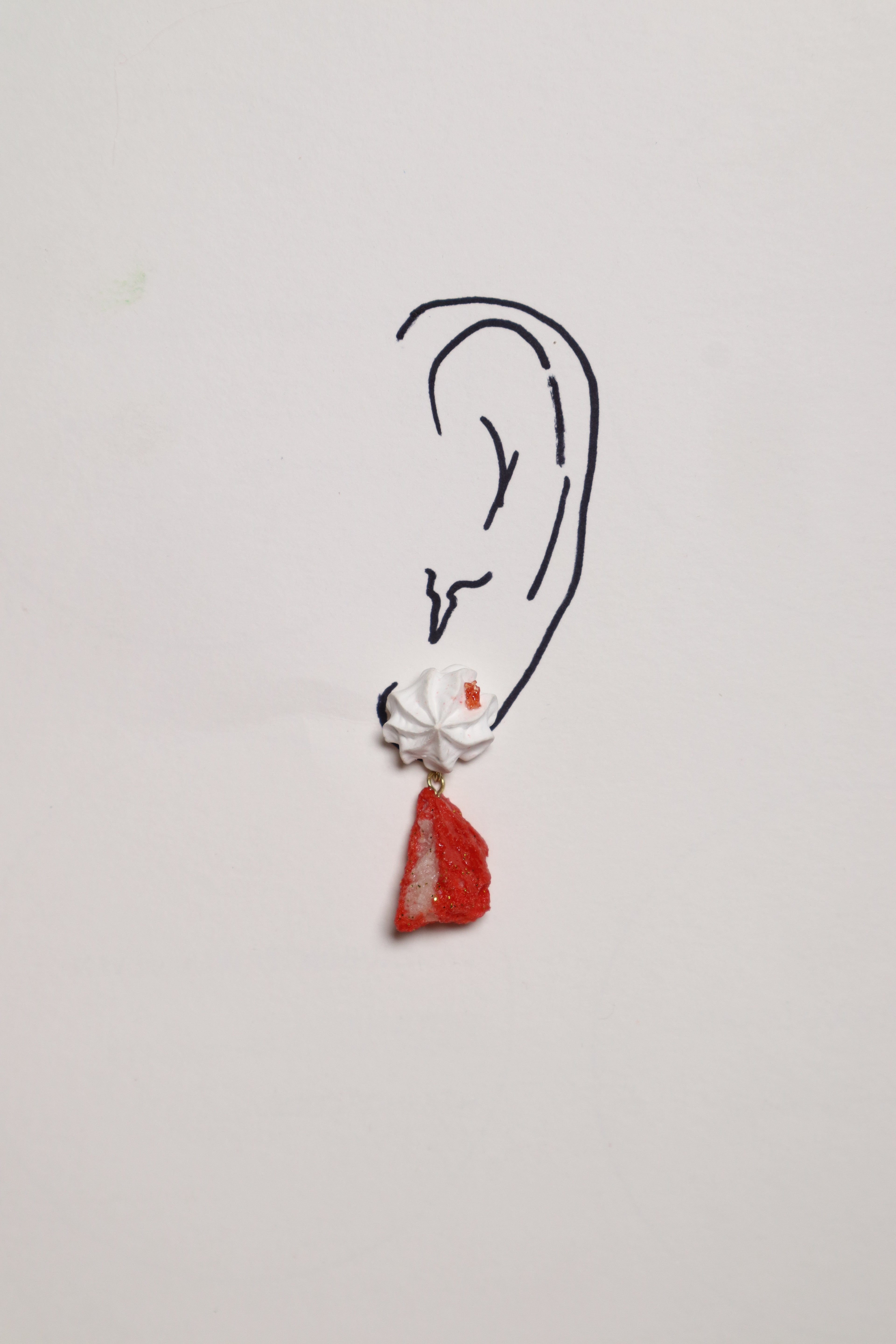 Whipped Porcelain + Sugar Crystal earrings | RedWhite mini